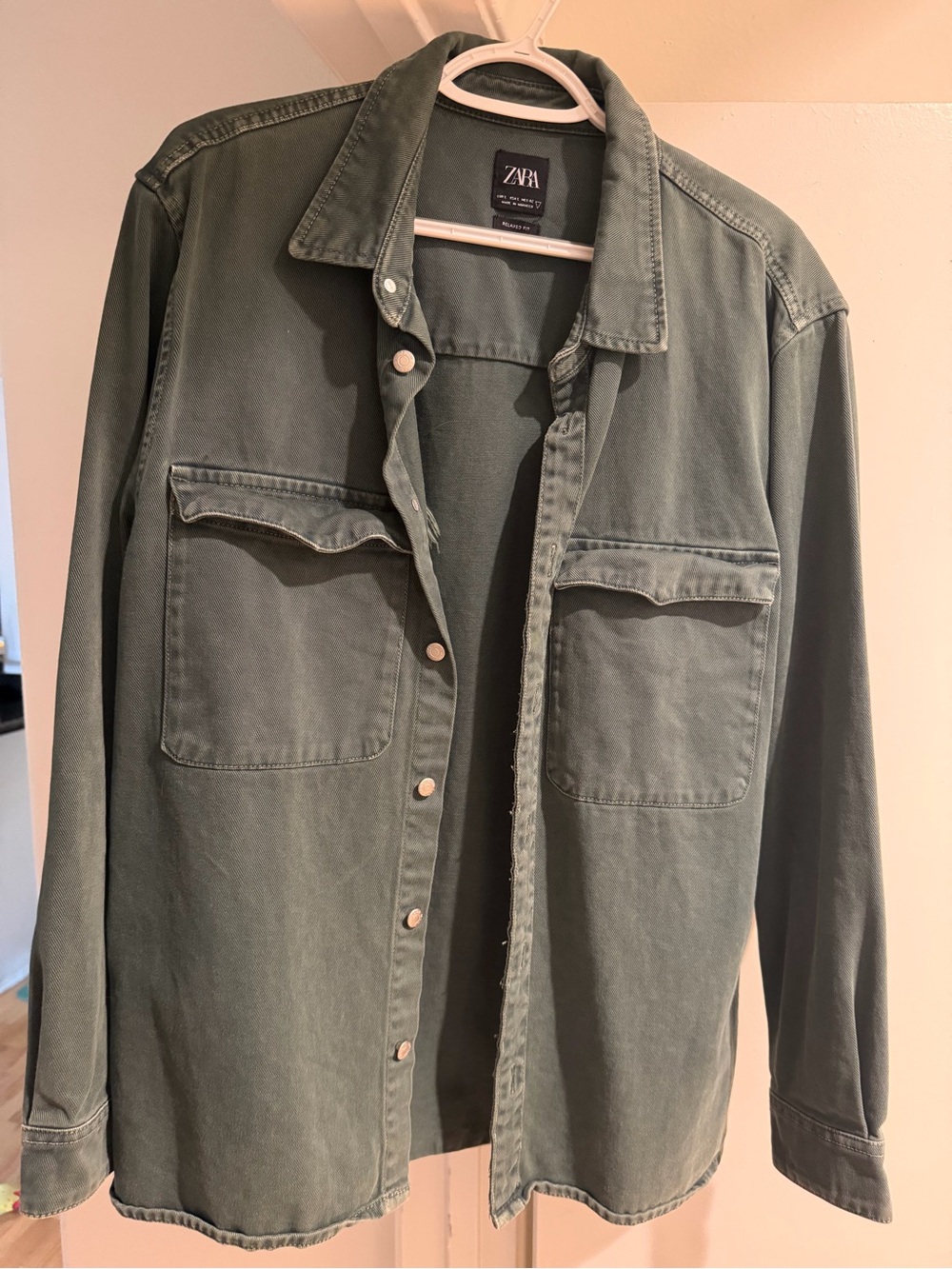 ZARA Men's Olive Green relaxed fit Jacket
